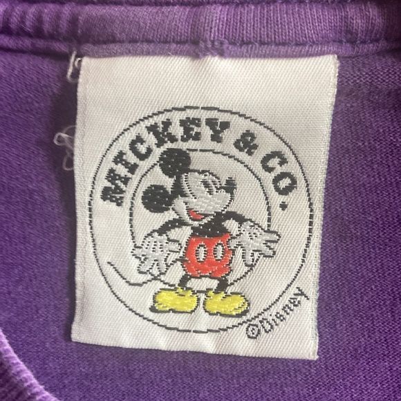 Vintage 1990s Mickey Mouse Disney Embroidered Purple American Classic Medium - Picture 6 of 12